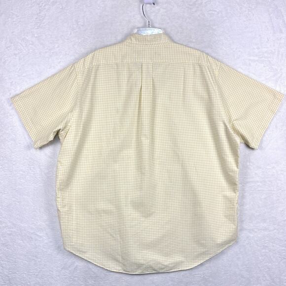 VTG Ralph Lauren Mens XXL White Yellow Windowpane Plaid Blue Pony Preppy Shirt - Picture 4 of 8